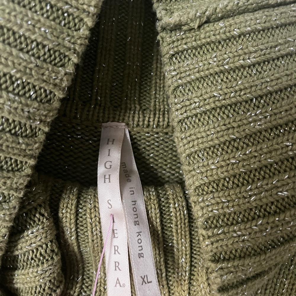 High Sierra Shimmery Olive Turtleneck Sweater - Picture 4 of 6